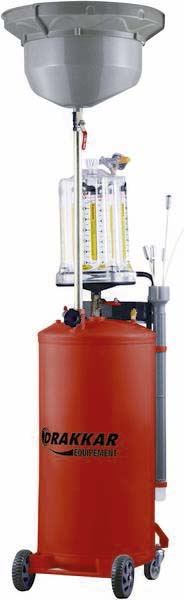 Vidangeur d'huile pneumatique mobile par gravité et aspiration 80L avec préchambre DRAKKAR - 07111