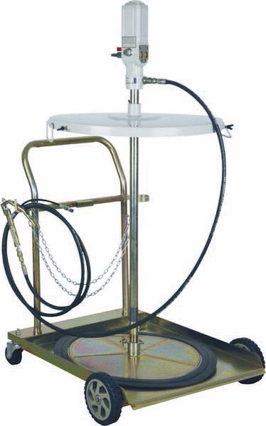 Ensemble pneumatique graisse 180/200kg 50:1 avec pistolet tuyau 4m et chariot 4 roues DRAKKAR - 07135