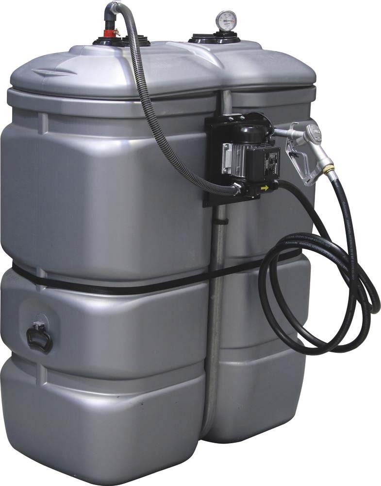 Cuve de stockage gasoil PEHD 750L double paroi avec station à gasoil 230V 60 l/min DRAKKAR - 08062