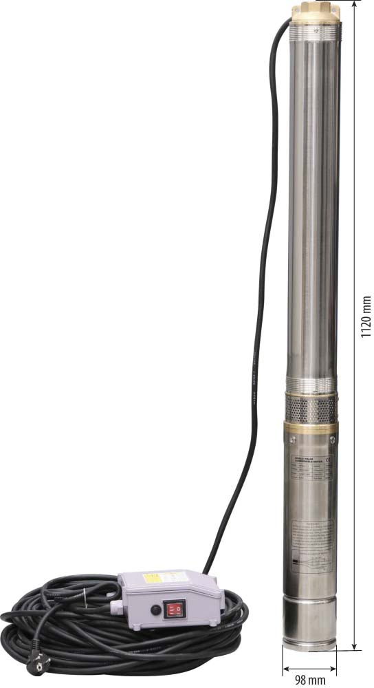 Pompe à eau immergée de puits 19 turbines diamètre 98mm 230v 1100w DRAKKAR EQUIPEMENT - 08111