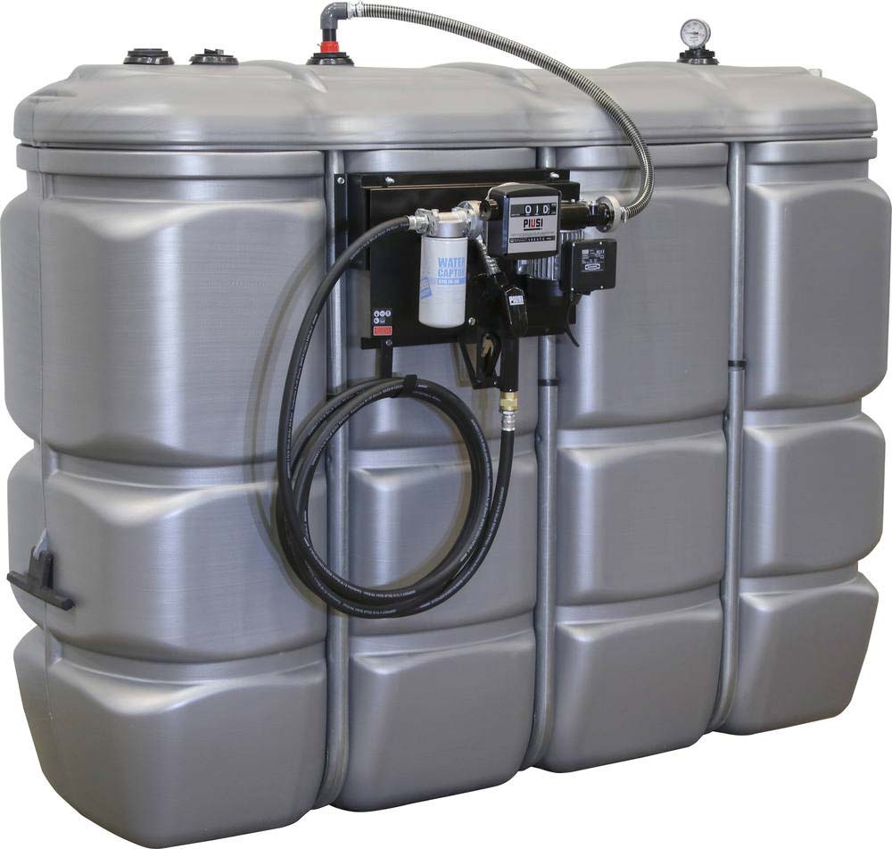 Cuve de stockage gasoil PEHD 2000L double paroi avec station à gasoil 230V 70 l/min et pistolet automatique/compteur/ filtre PIUSI - 08119