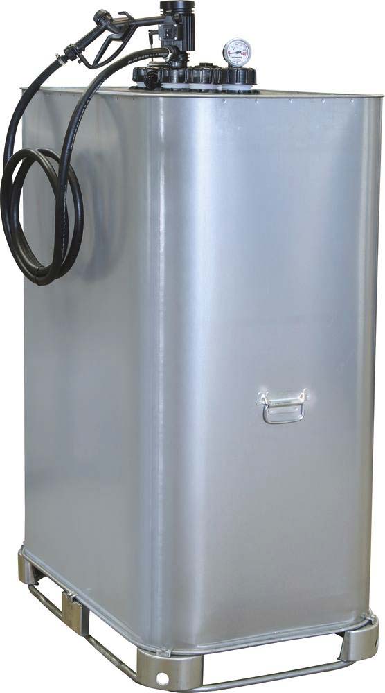 Cuve de stockage gasoil galvanisée 1000L double paroi avec kit pompe à gasoil 230V 35 l/min PIUSI - 08122