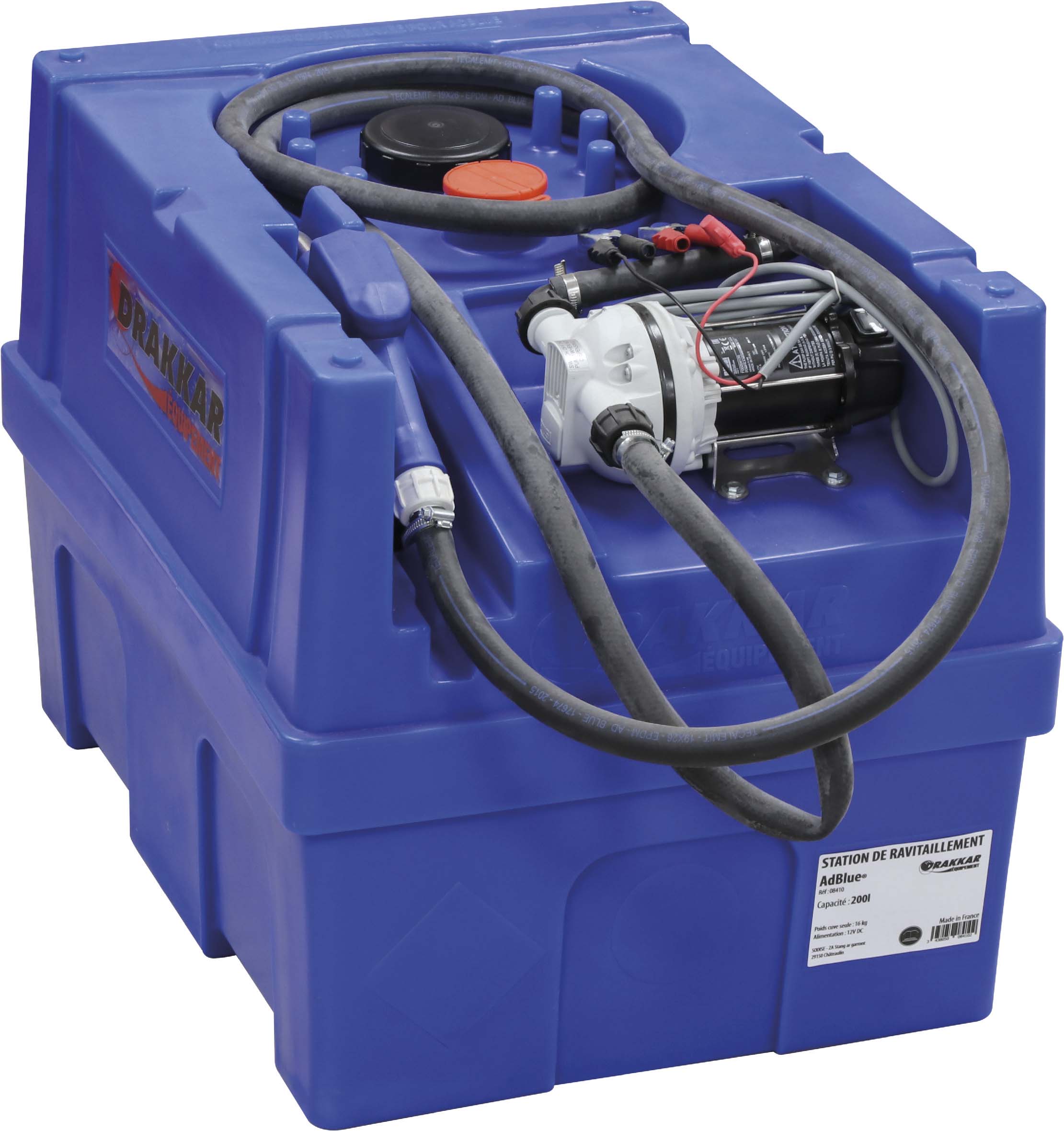 Cuve de ravitaillement 200L AdBlue 12V 36 l/min DRAKKAR - 08410