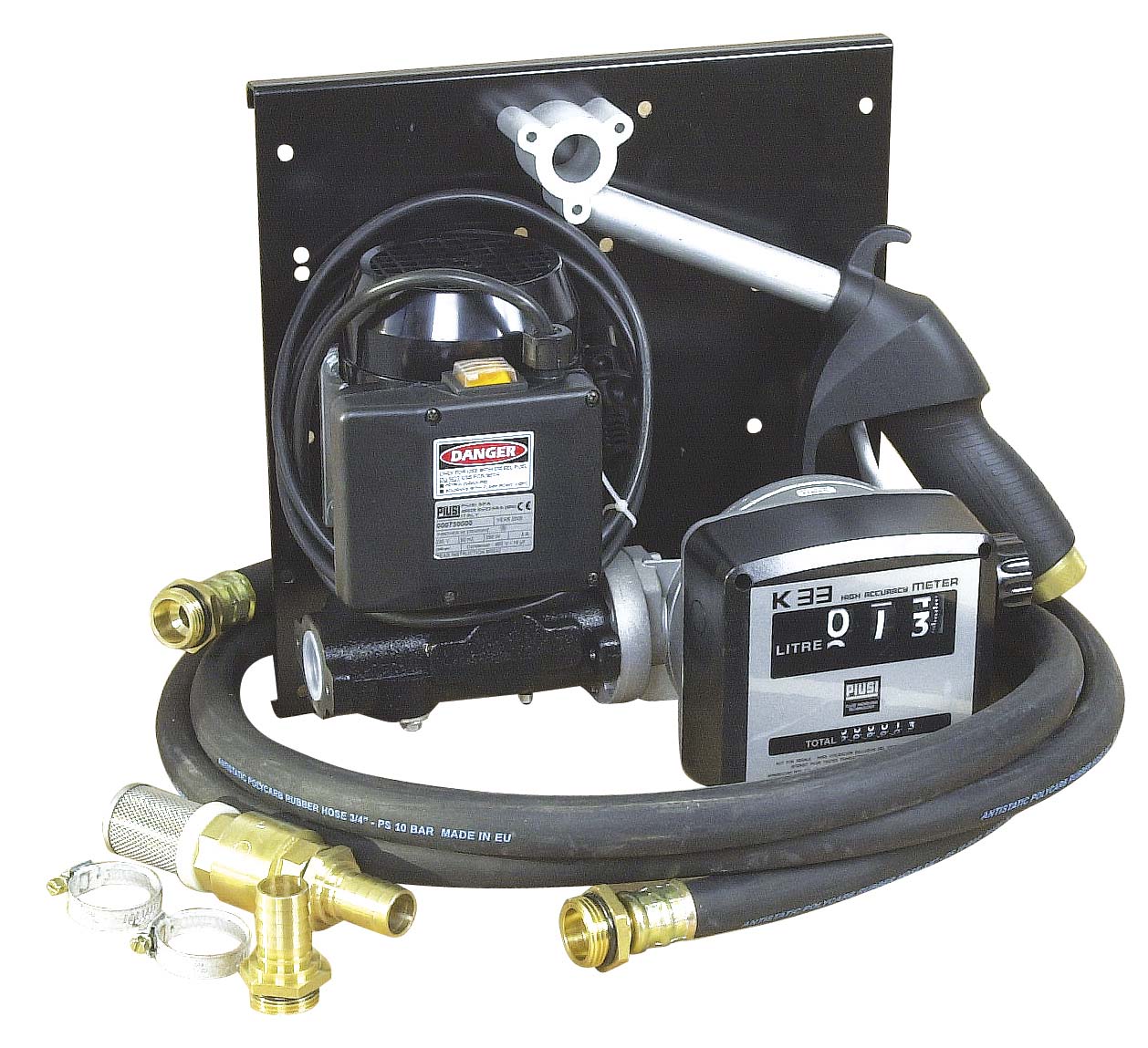 Pompe à gasoil 230V 56 l/min avec volucompteur - station murale PIUSI - 08517