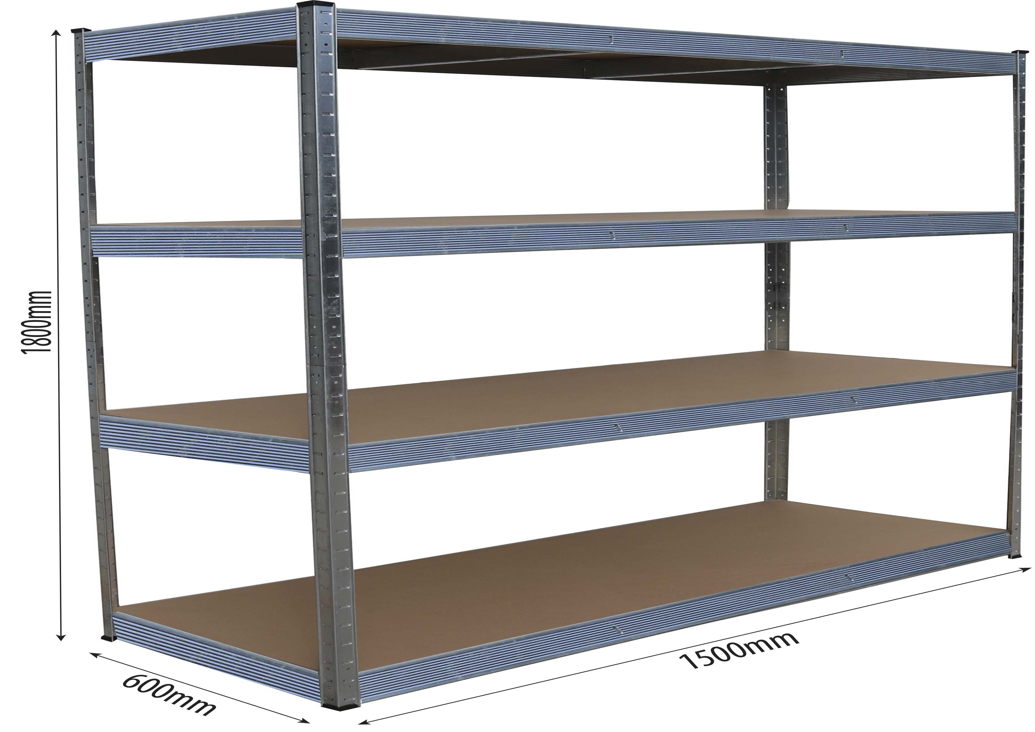 4 etageres 500kg p/etagere bois acier STILKER - 09004