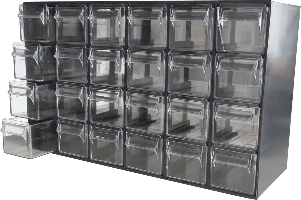 Armoire de rangement plastique 24 tiroirs 377x142x228mm - 09022
