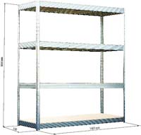 5 etageres 250kg/tabl.+clips STILKER - 09068