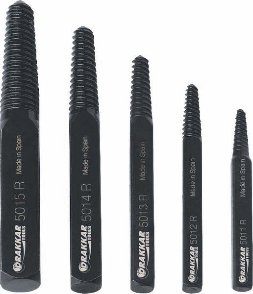 Extracteur de vis cassée 5 à 22mm - boîte de 5 pcs DRAKKAR TOOLS - 09181