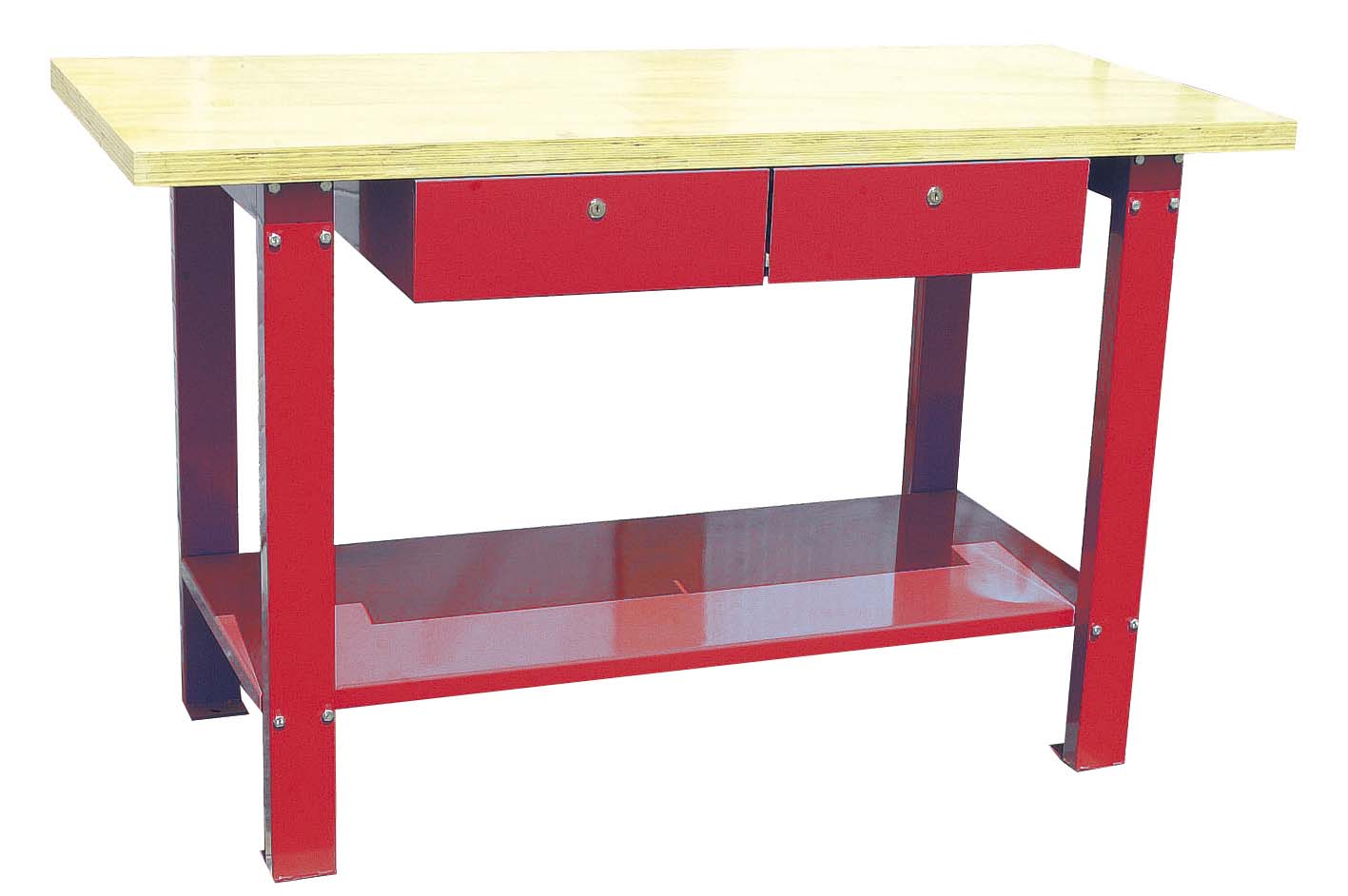 Etabli plateau bois avec 2 tiroirs 1500x640mm 350kg DRAKKAR - 09277