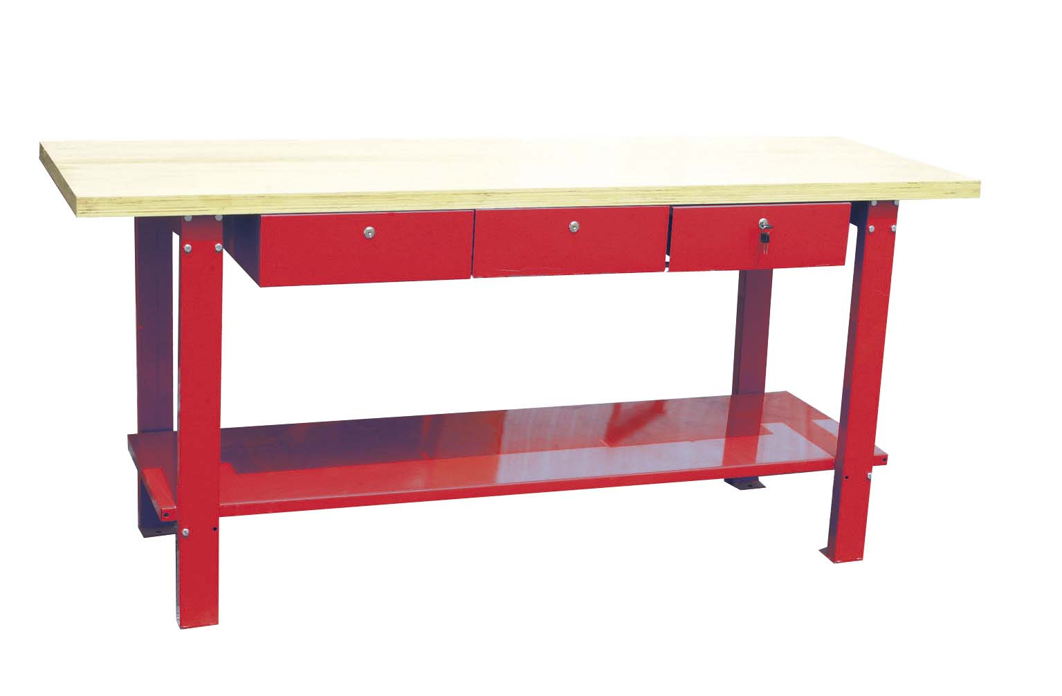 Etabli plateau bois avec 3 tiroirs 2000x640mm 350kg DRAKKAR - 09279