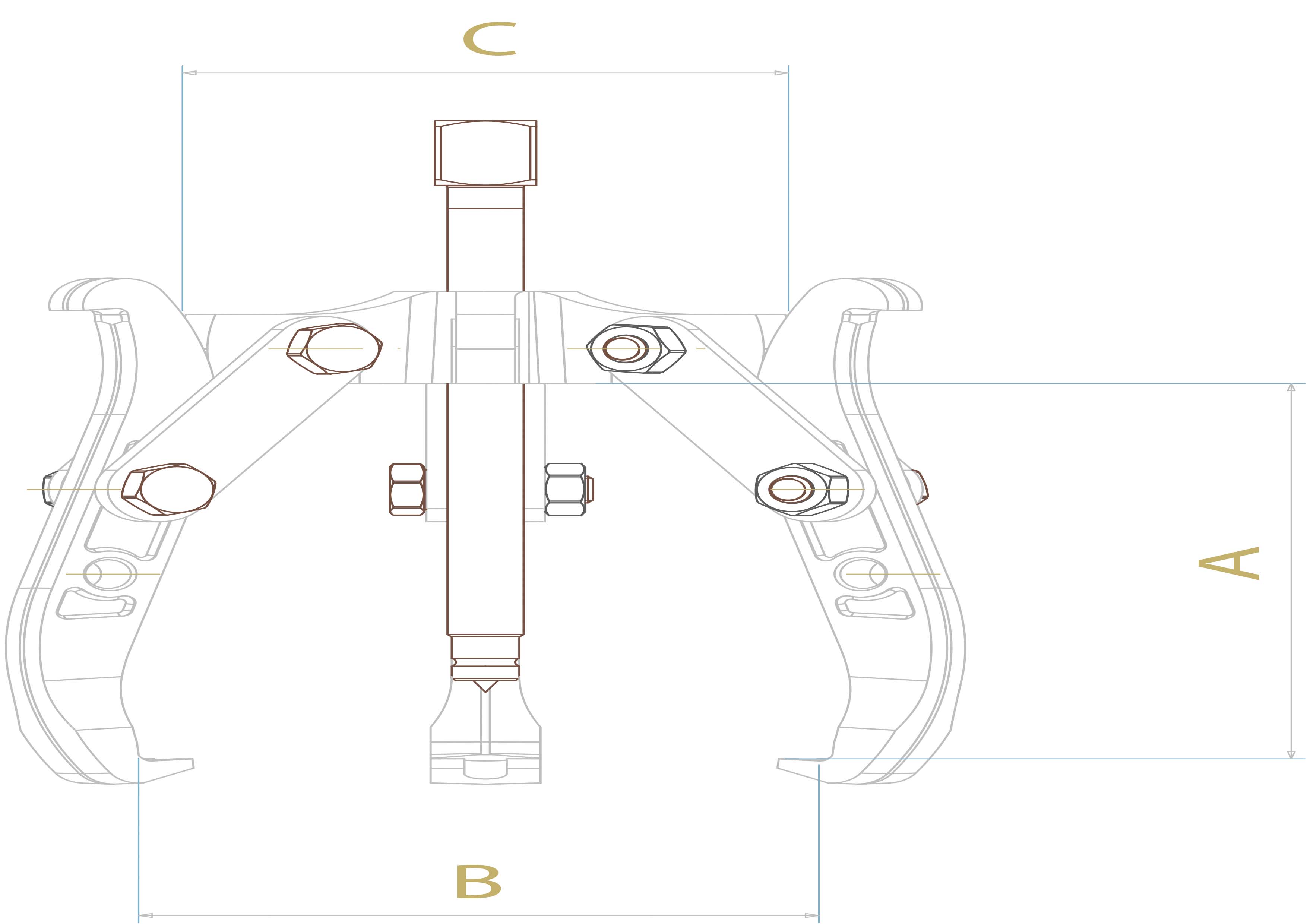 Extracteur rev. long 3 branche+2 pieds 7t DRAKKAR EQUIPEMENT - 09356