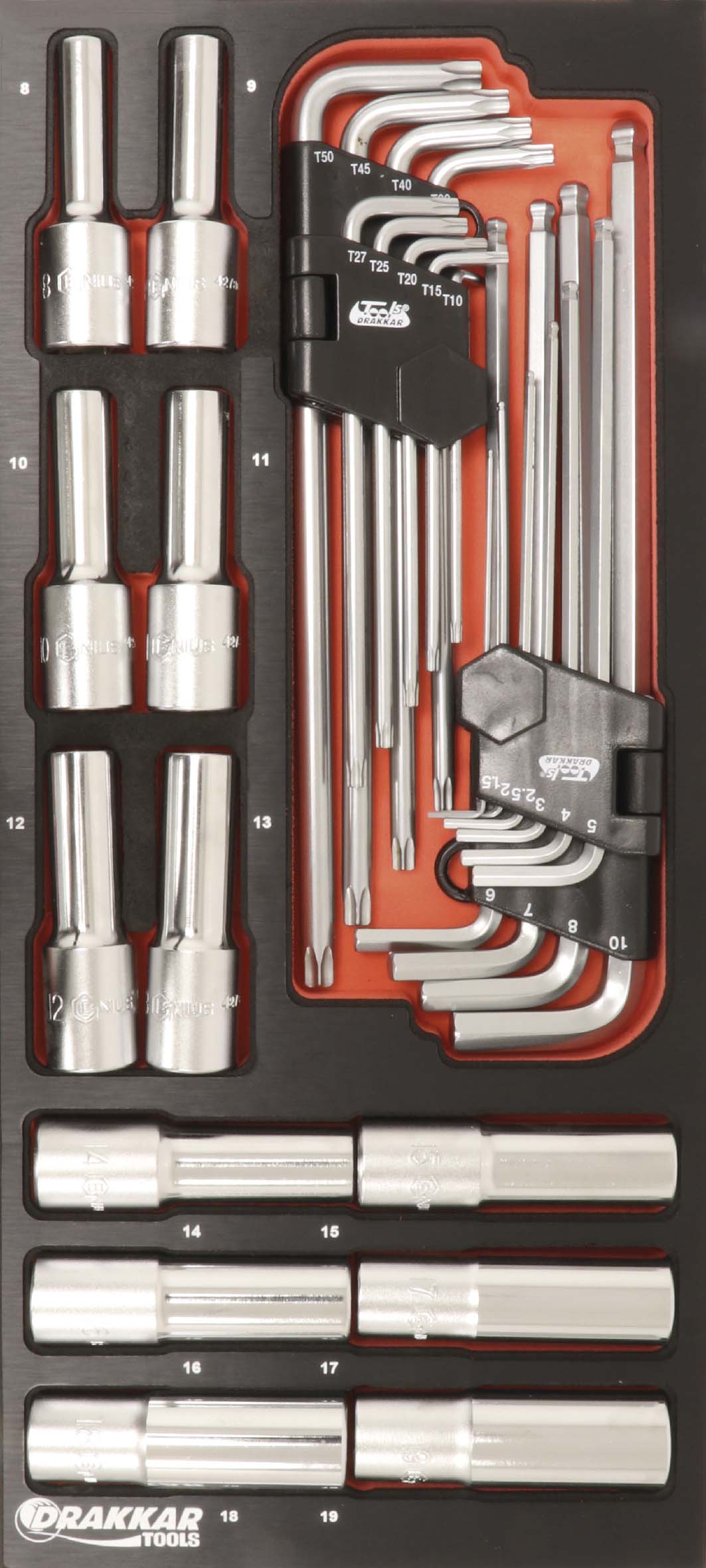 Module mousse finition metal cle torx hex DRAKKAR TOOLS - 09702