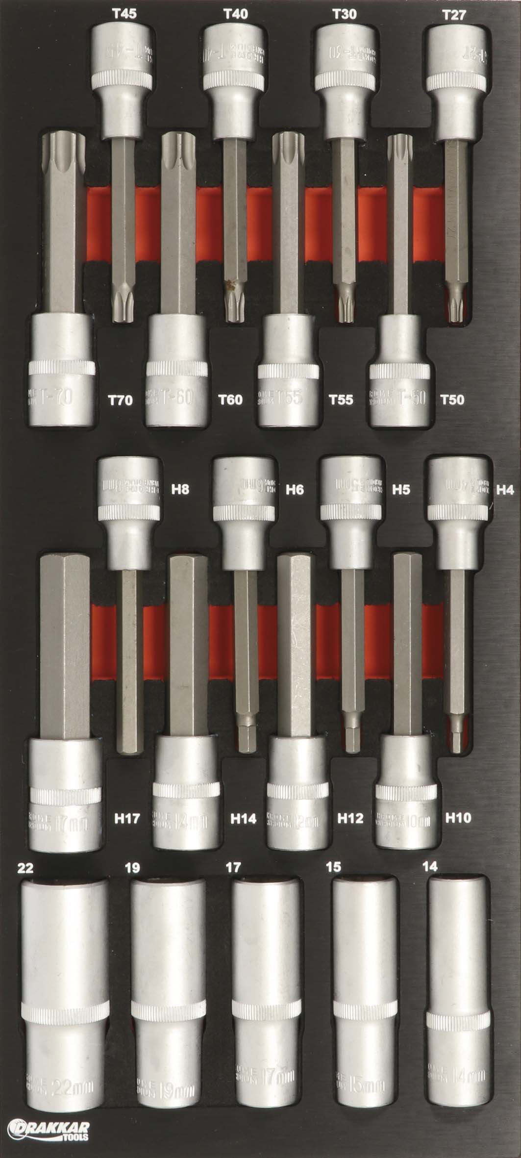 Module mousse finition metal douilles longues DRAKKAR TOOLS - 09725