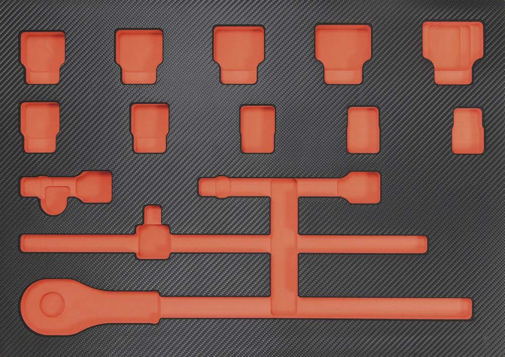 Module mousse 567x402mm carbone vide pour douilles/cliquet 3/4