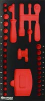 Module mousse 395x178mm métal vide pour douilles/cliquet 1/4