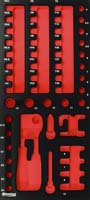 Module mousse 395x178mm métal vide pour douilles/cliquet/embouts 1/4