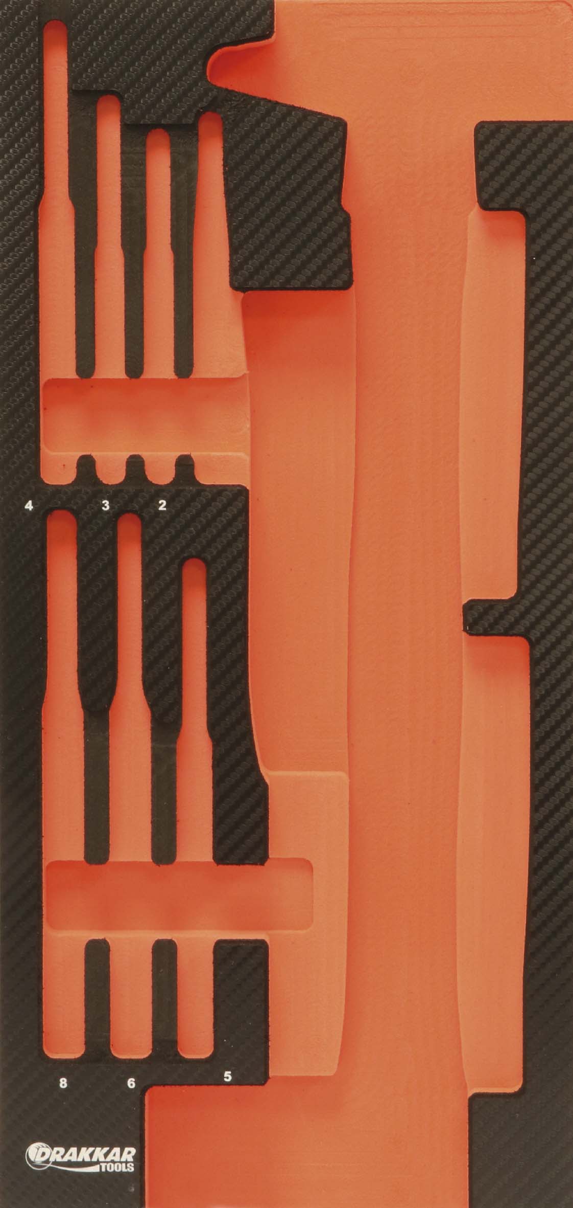 Module mousse 402x189mm carbone vide pour marteau/burin/chasse-goupille DRAKKAR TOOLS - 09816