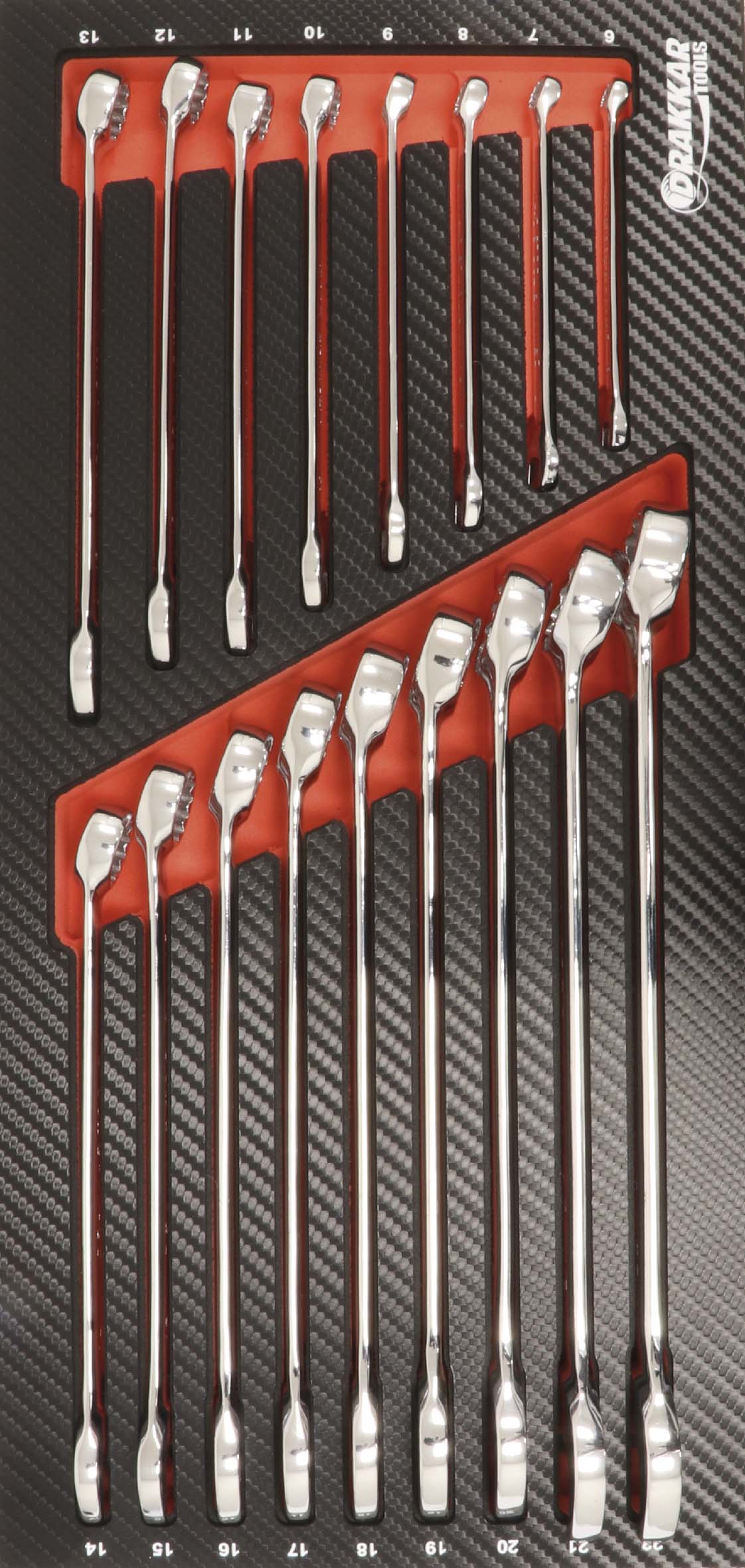 Module mousse finition carbone cles mixtes 6 DRAKKAR TOOLS - 09872