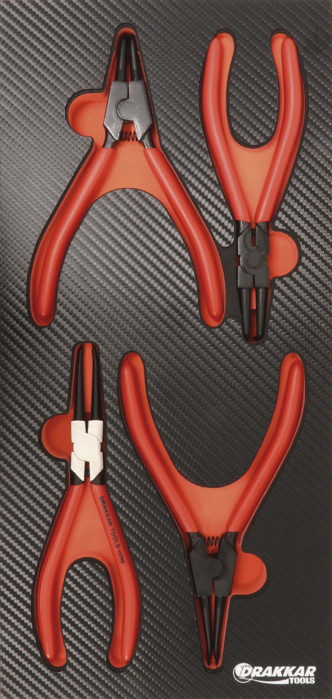 Module mousse finition carbone pinces circlips DRAKKAR TOOLS - 09876