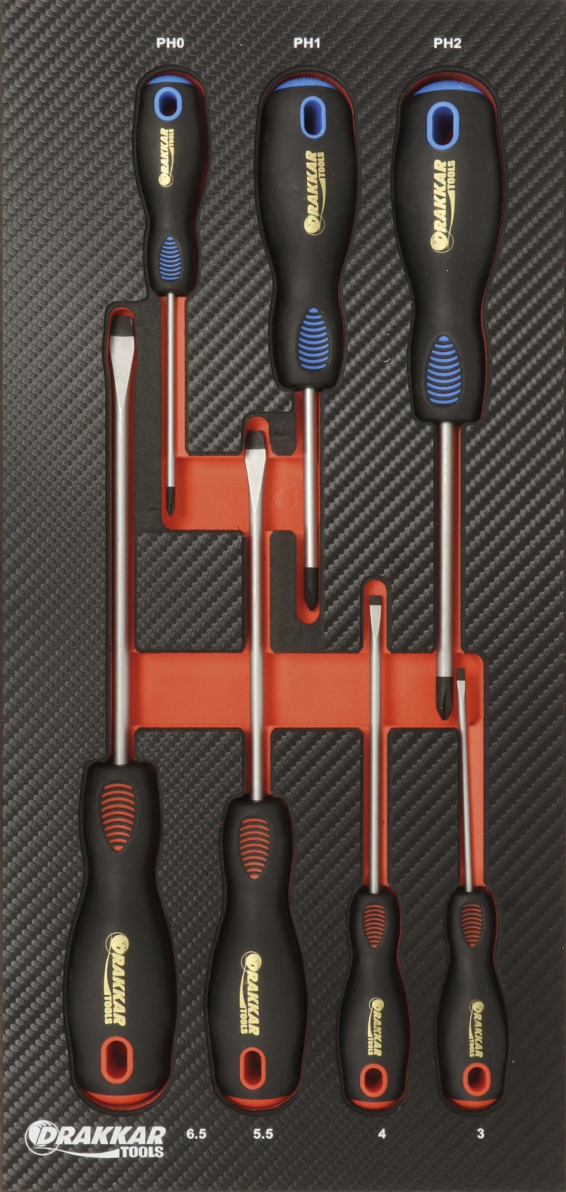 Module mousse finition carbone tournevis DRAKKAR TOOLS - 09880