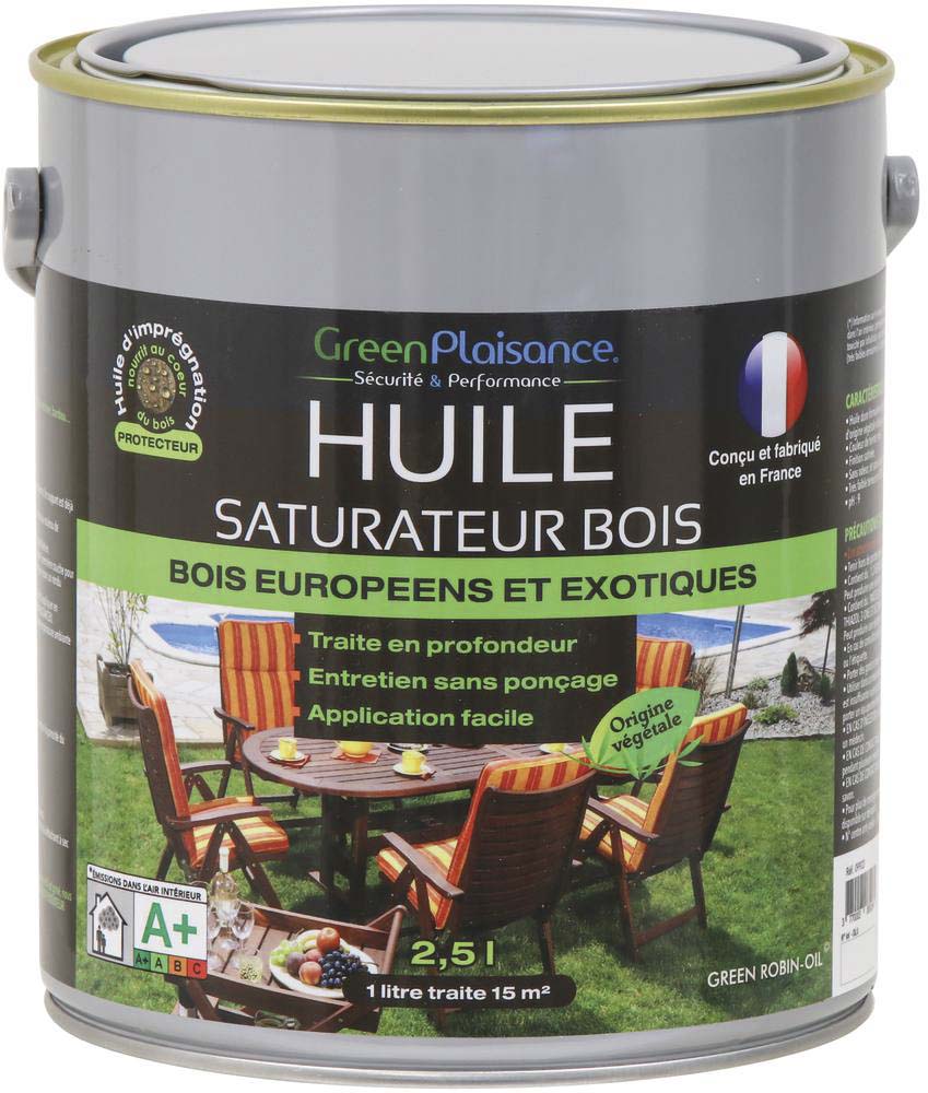Huile saturateur spéciale mobilier teck et bois - pot de 2,5L GREEN PLAISANCE - 09923