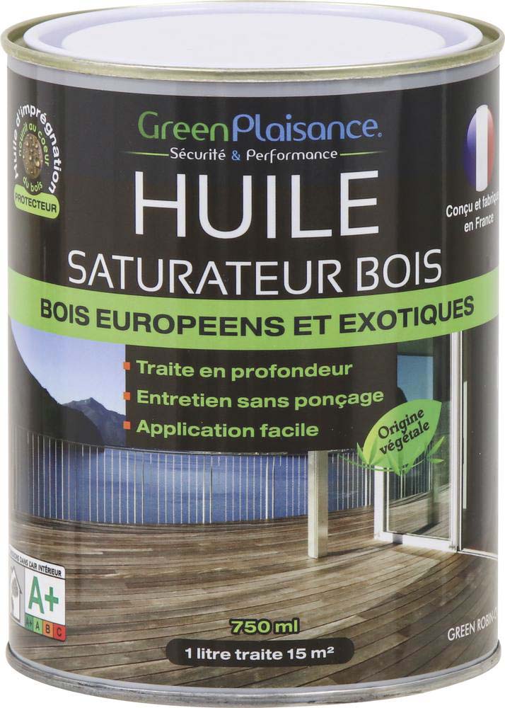 Huile saturateur spéciale terrasse en bois - pot de 750ml GREEN PLAISANCE - 09947