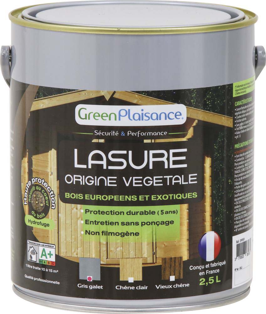 Lasure écologique abris de jardin gris galet - pot de 2,5L GREEN PLAISANCE - 09959