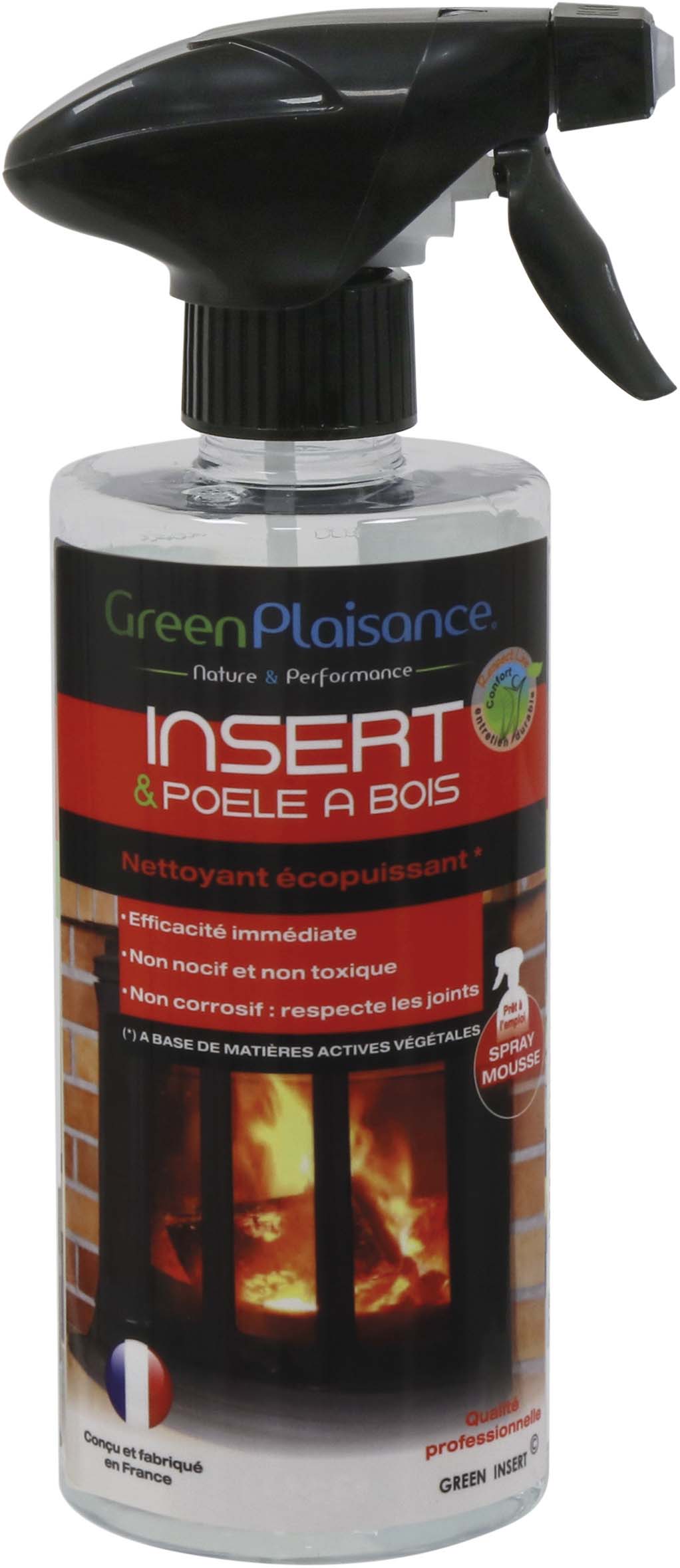 Nettoyant écopuissant pour insert et poêle à bois - flacon spray de 500ml GREEN PLAISANCE - 09986