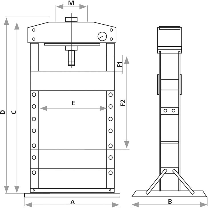 Presse manuelle et pneumatique 75 t DRAKKAR EQUIPEMENT - 10560
