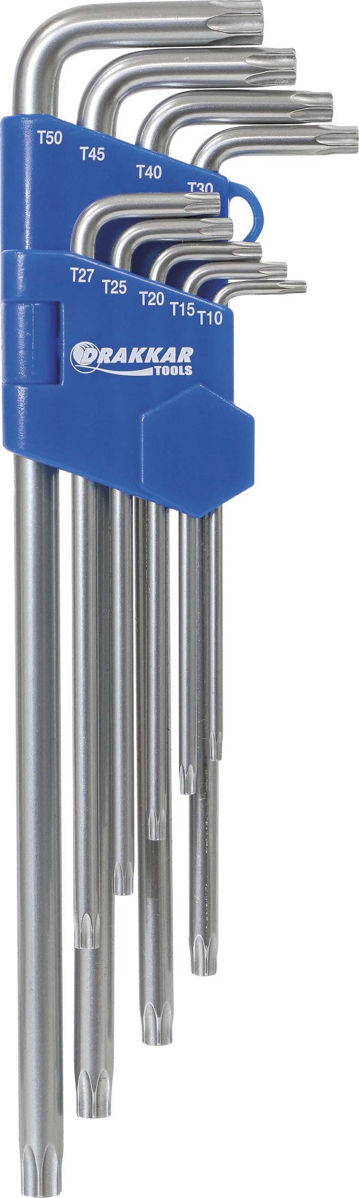 9 cles tx long.coudees trouees/carte dt DRAKKAR TOOLS - 10667