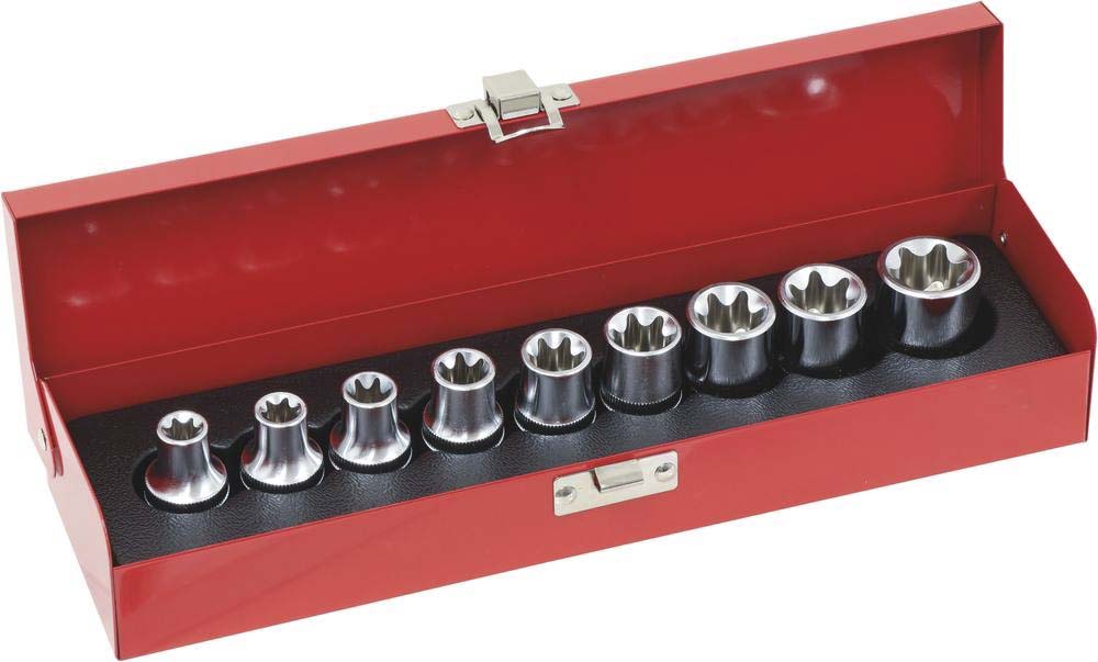 Coffret de 9 douilles torx E10-E24 1/2 DRAKKAR TOOLS - 10759