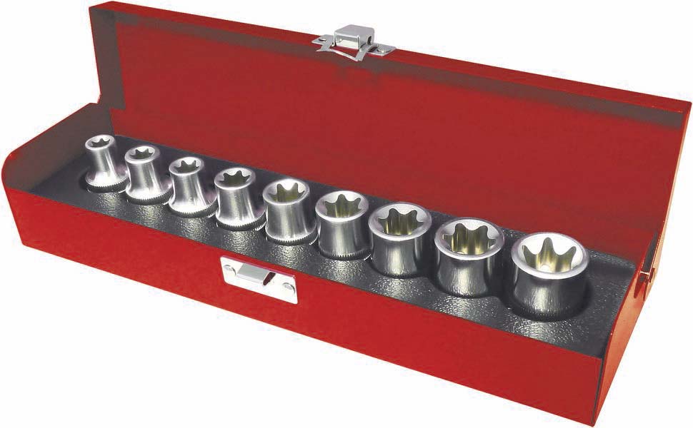 Coffret de 9 douilles torx E10-E24 1/2 DRAKKAR TOOLS - 10759