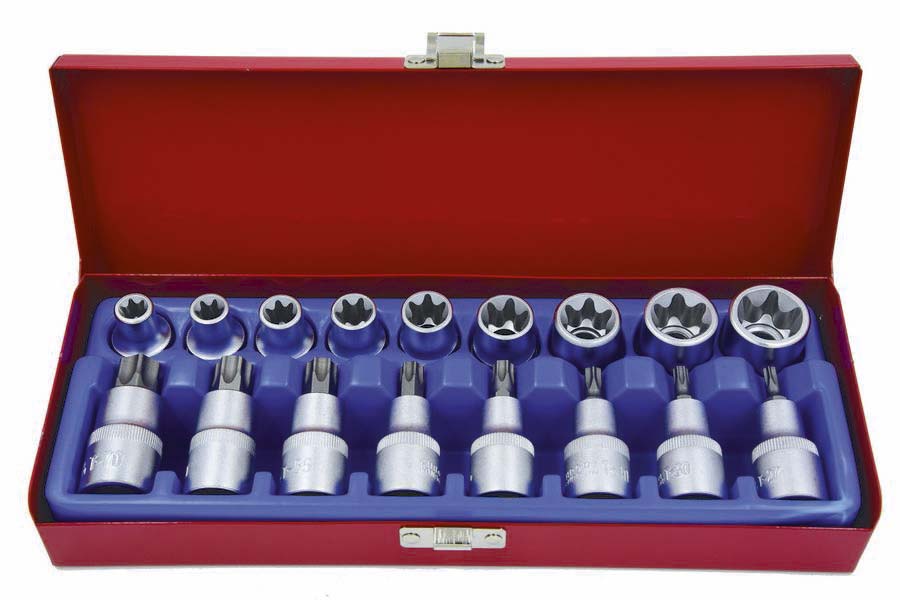 Coffret 17 embouts 1/2' et douilles torx. DRAKKAR TOOLS - 10772