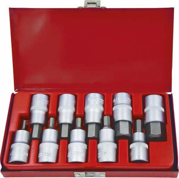 Coffret 10 embouts et douilles hex. 1/2' 4 à 19mm DRAKKAR TOOLS - 10773