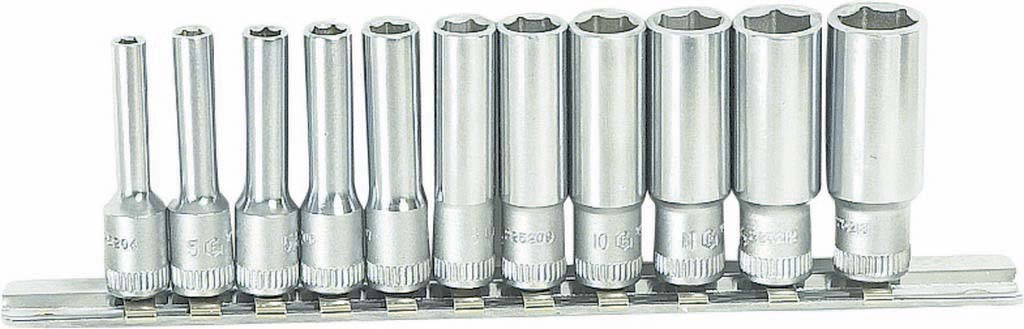 Rack 11 douilles 1/4 longues dt DRAKKAR TOOLS - 10826