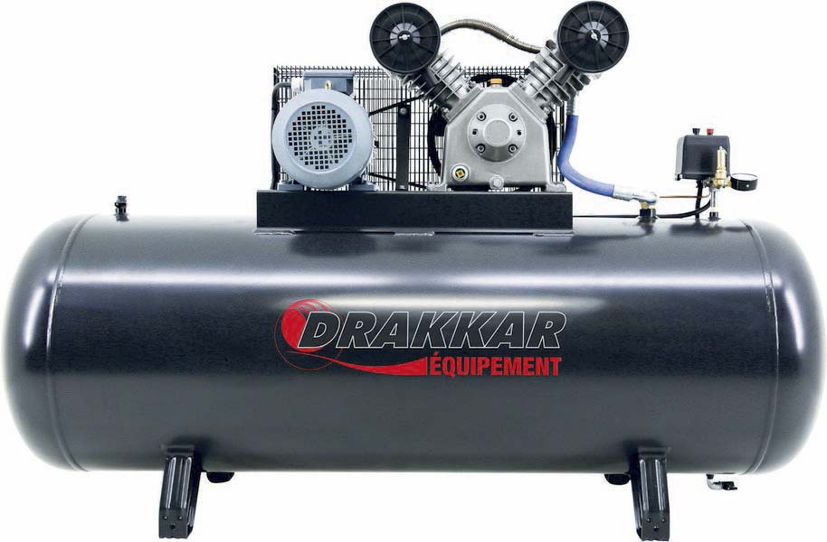 Compresseur fixe à courroie 500L 7,5CV tête en V 400V DRAKKAR - 11238