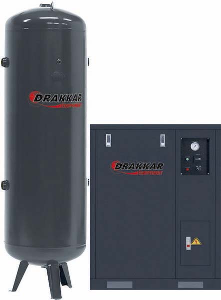Compresseur silencieux 7.5cv tri cuve verticale 500l DRAKKAR EQUIPEMENT - 11240