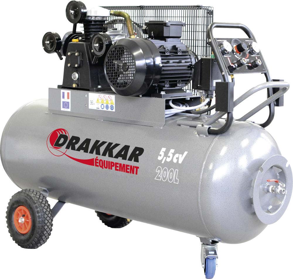 Compresseur à courroie 200L 9 bar 5,5CV DRAKKAR EQUIPEMENT - 11276