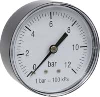 Manomètre de pression 12 bar 40mm filetage mâle 1/8