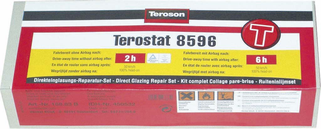 Colle pare-brise 310ml avec flacon primaire 10ml/tampon/fil à couper/cales - en kit TEROSON - 11796