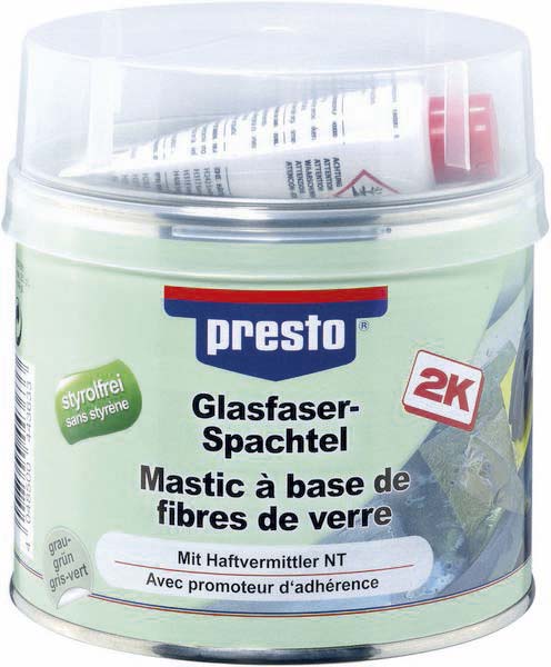 Mastic fibre verre + durcisseur 1kg sans styrene PRESTO - 12029