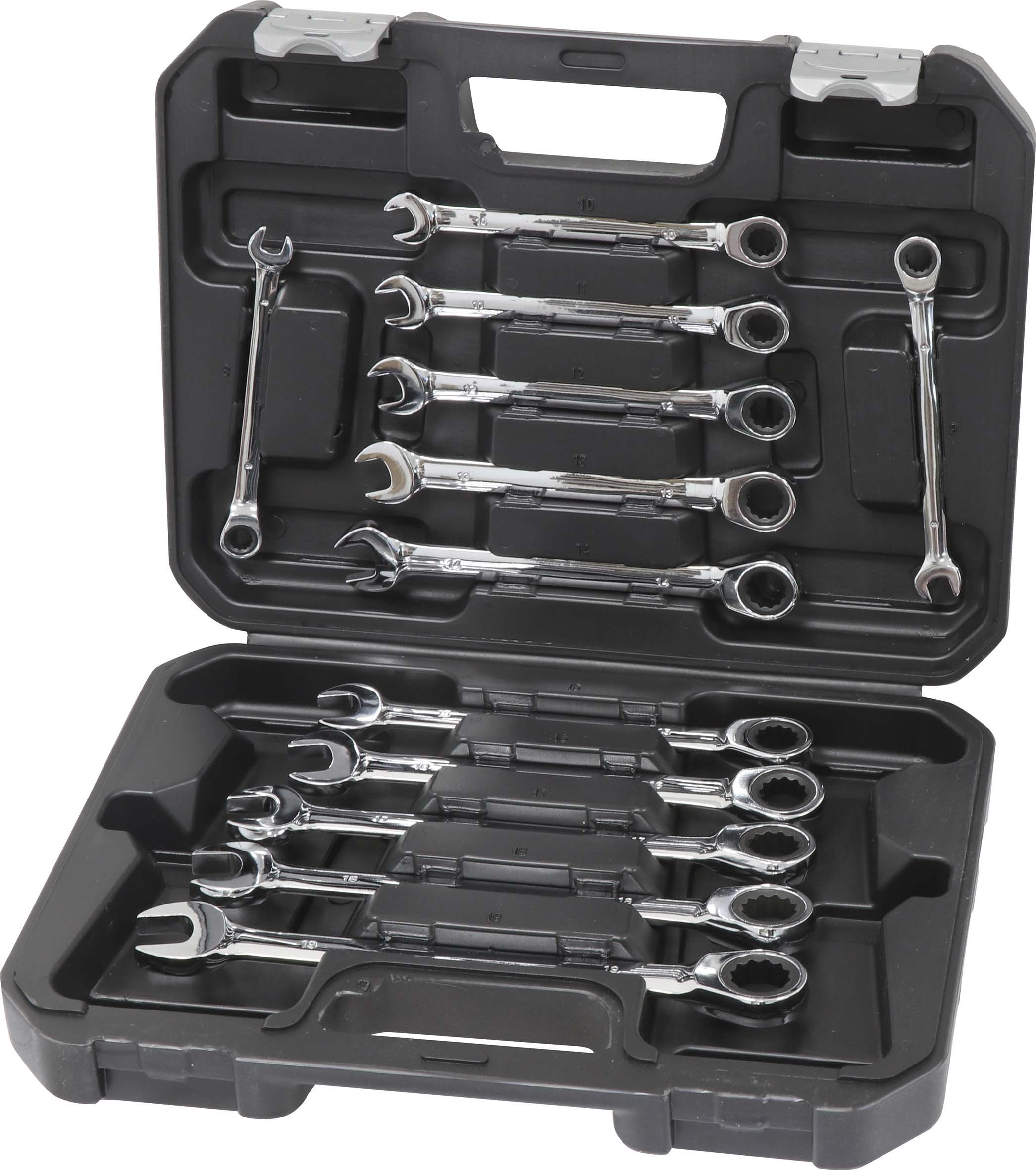 Coffret de 12 cles mixtes droites à cliquet en mallette DRAKKAR TOOLS - 12610