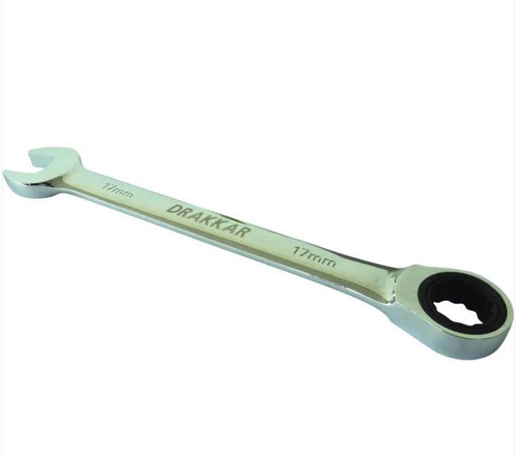 Clé mixte droite à cliquet de 19mm 72 dents DRAKKAR TOOLS - 12619