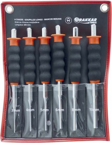 Lot 6 chasses goupille long manche mousse dt DRAKKAR TOOLS - 13514