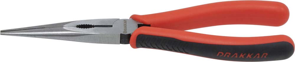 Pince droite bec 1/2rd noire 200mm/carte dt DRAKKAR TOOLS - 13737