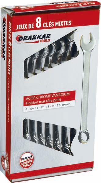 8 cles mixtes 8 DRAKKAR TOOLS - 13908