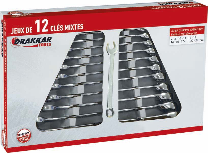 12 cles mixtes 7 DRAKKAR TOOLS - 13910