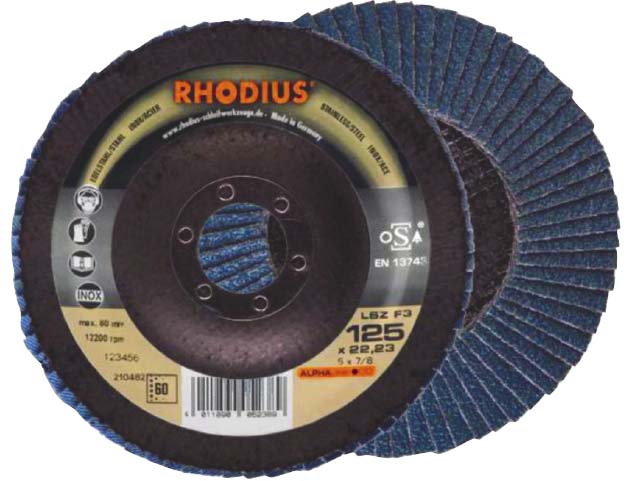 Disque à lamelles 125x22mm GR 60 - lot de 10 pcs RHODIUS - 14045