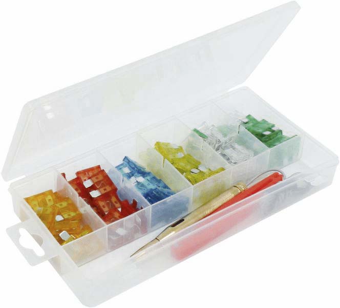 Assortiment 90 fusibles + 1 testeur + 1 pince SODELEC - 14103
