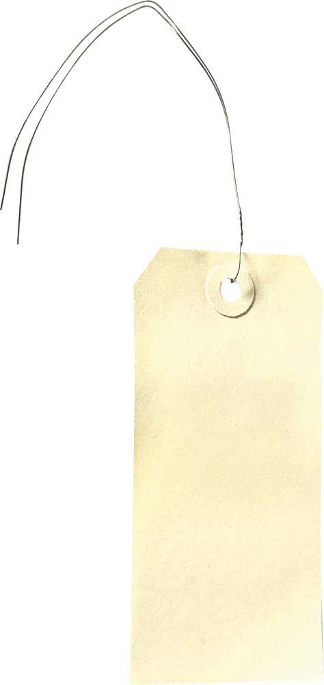 Etiquette américaine papier 100x51mm avec lacet métallique - lot de 1000 pcs - 14134